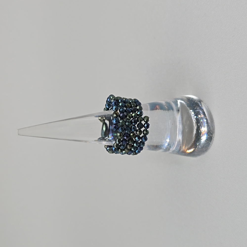 Aurora Borealis Green Adjustable Ring